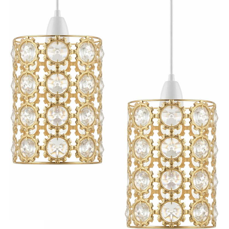 Crystal Lamp Shade in French Gold, 12cm, Sunflower French gold