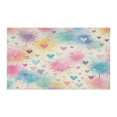 Heart Splash Patterns Braided Rug