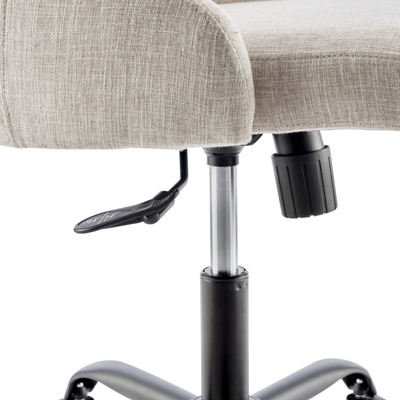 Designate Swivel Upholstered Office Chair, Beige Polyester Blend