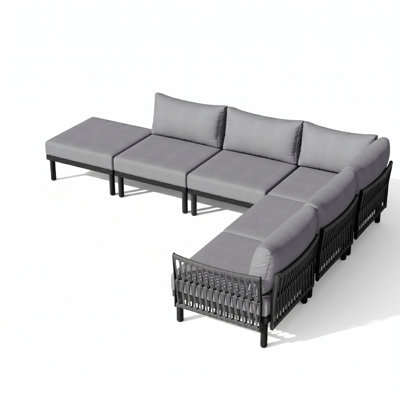 6 Person Outdoor Patio Sectional Sofa Set