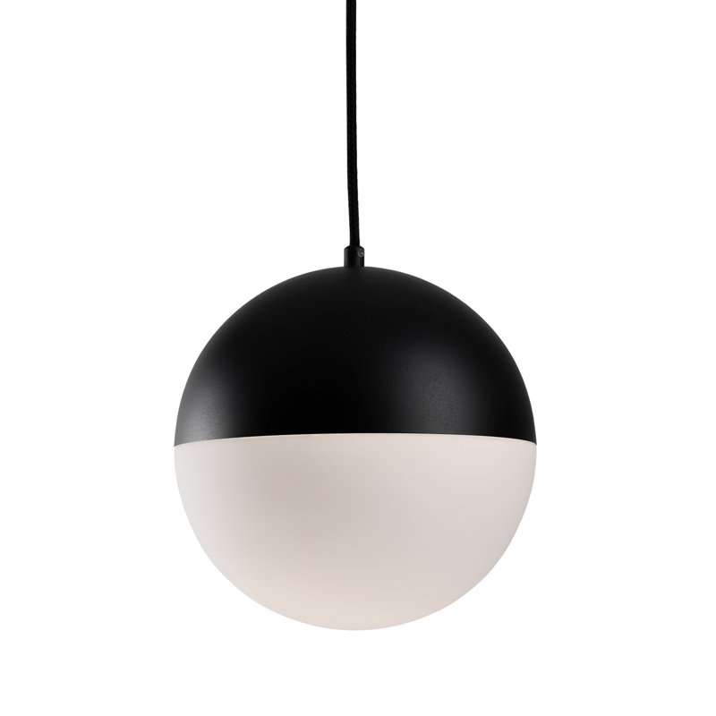 Monae 1 - Light LED Sphere Pendant, 9.88" H x 9.88" W x 9.88" D, Black Metal