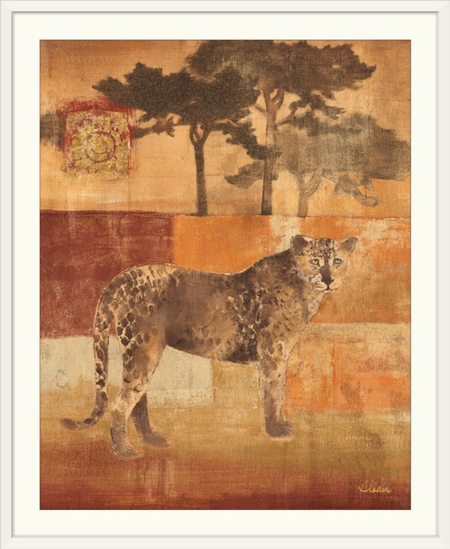 «Animals on Safari III», Albena Hristova, impression, H 38 po x l 32 po x P 1 po, Cadre blanc