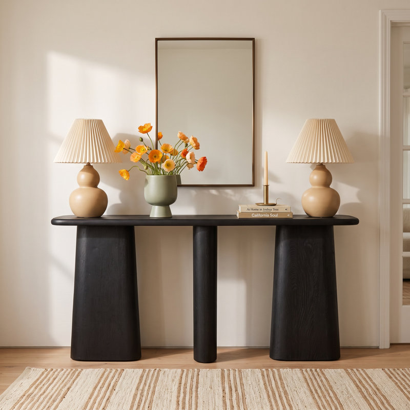 Daily 52'' Solid Wood Console Table, Black