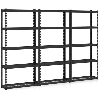 Martellis 106.5'' W Iron Height -Adjustable Shelving Unit