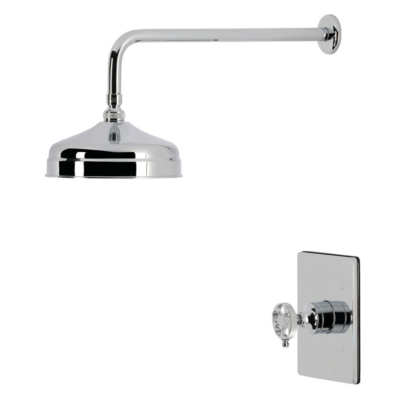 Robinet de douche à pression équilibrée à poignée unique moletée Wendell de Kingston Brass, Chrome poli