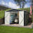 Outdoor Storage Shed 10X10 FT, Utility Metal Tool Storage With Lockable Doors And Updated Frame Structure, Large Metal Garden Shed For Backyard, Patio Lawn, Black-119307070-119307073