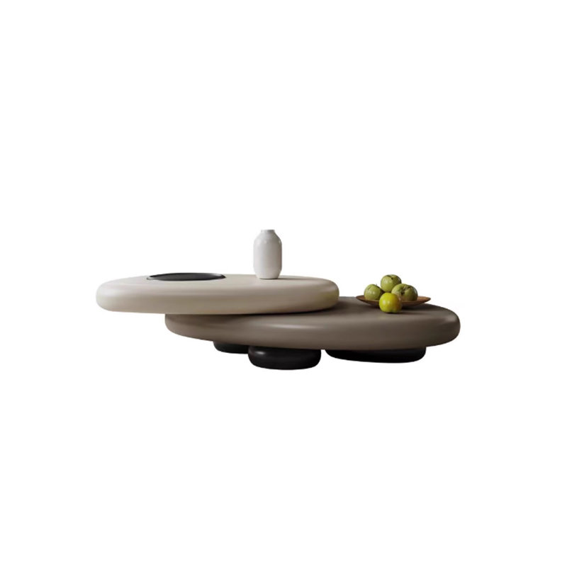 Creative Pebble-Shaped Swivel Coffee Table