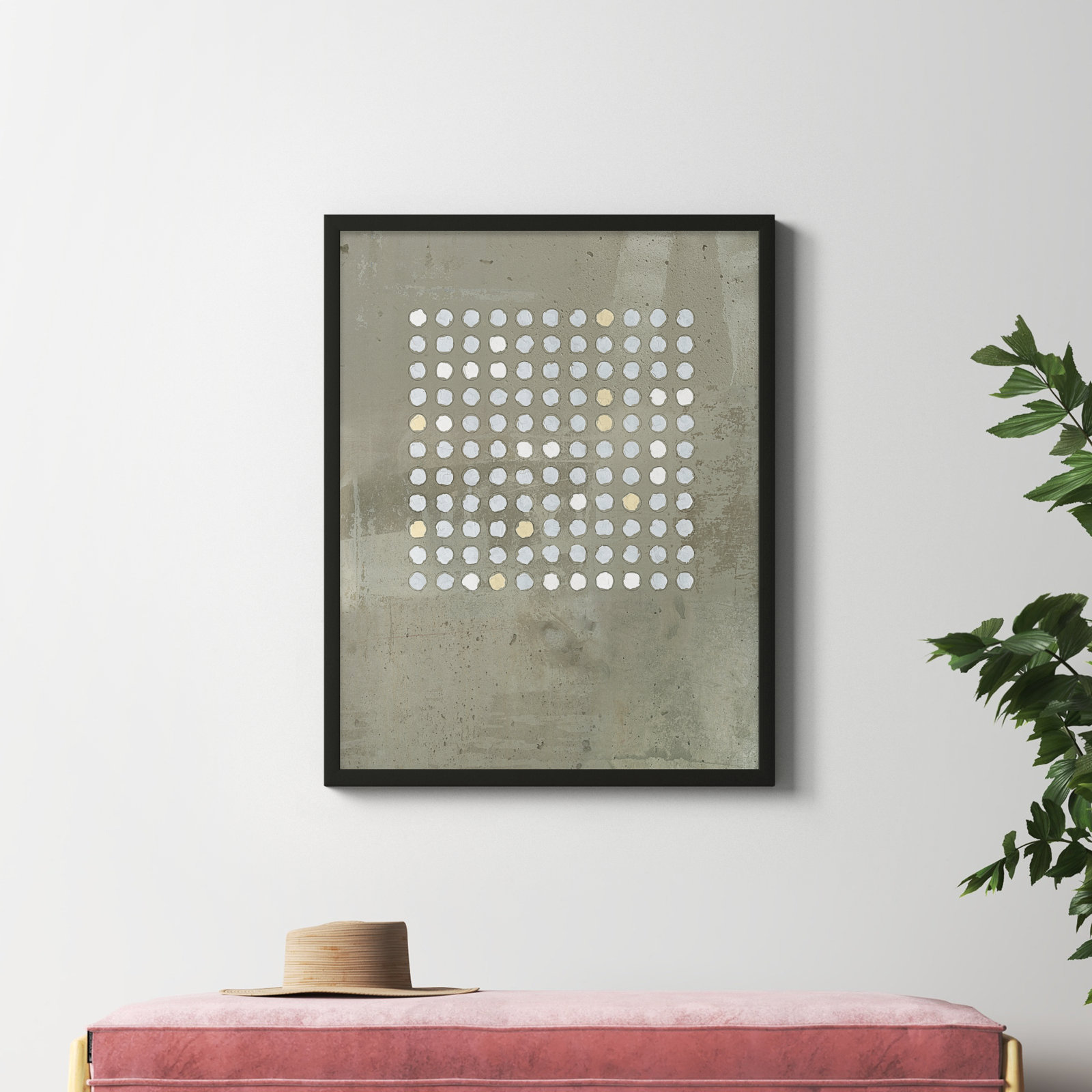 Circles in Squares "Circles in Squares 2" Print, 38" H x 30" W x 1.25" D, Black