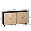 Armoire avec grand espace de rangement - Garniture de panneau de particules fonctionnel à finition noire-120258865-120258867