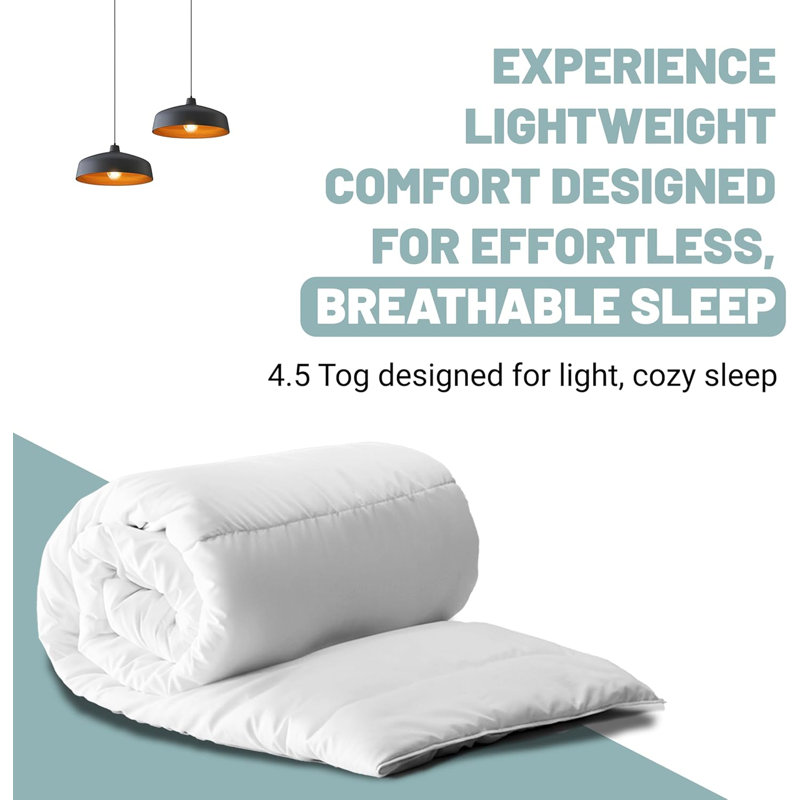 Aspire Homeware 4.5 Tog Summer Duvet for Hot Sleepers, Single (135cm Width X 200cm Length)