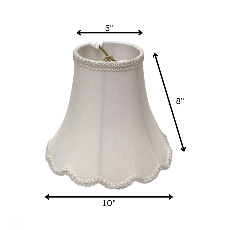 Abat-jour souple 5 po en haut x 10 po en bas x 8 po, abat-jour souple en forme de cloche festonnée avec garniture laveuse, abat-jour en tissu naturel blanc pour lampes de table, lampe de table