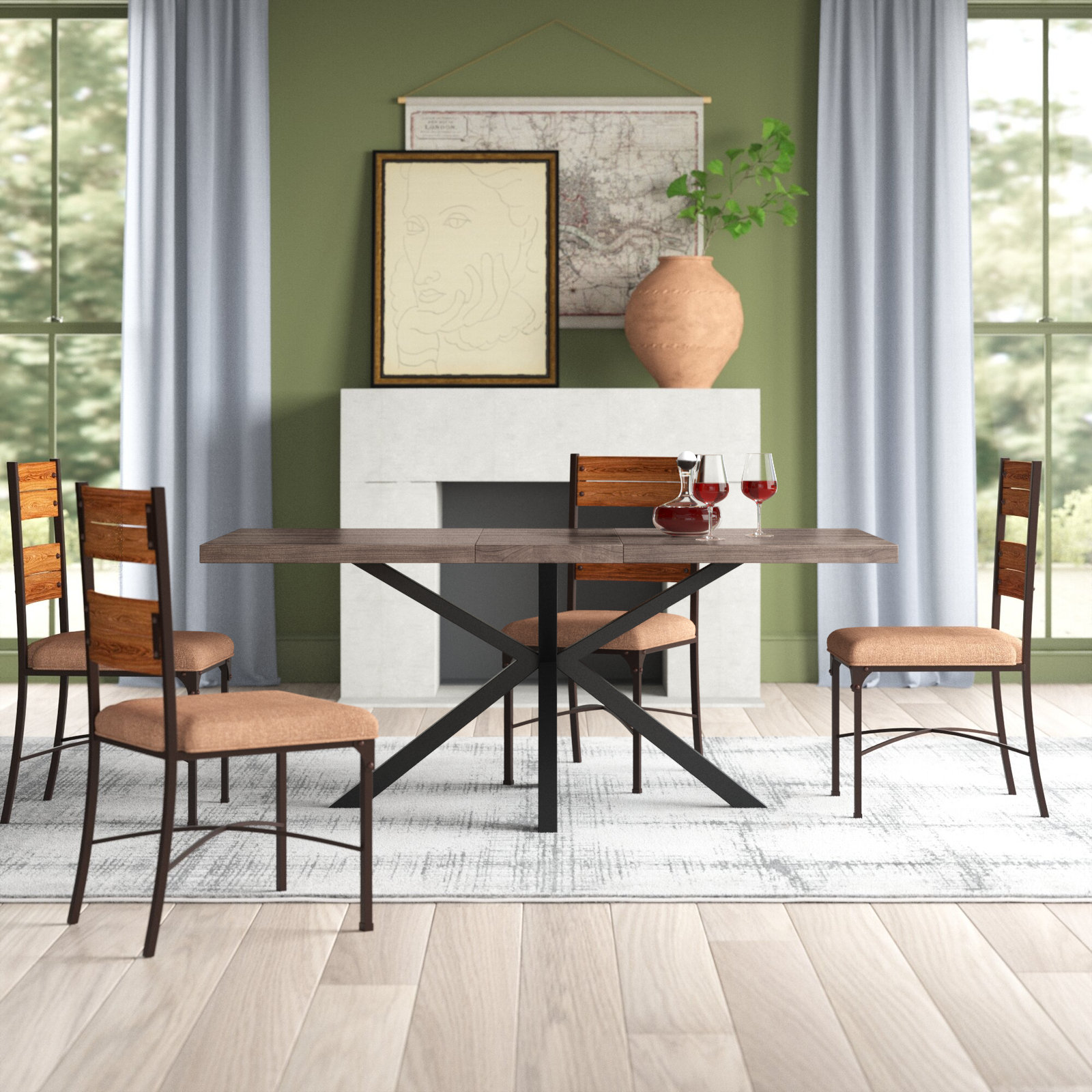 Trent Austin Design Prospect Heights Butterfly Leaf Pedestal Dining