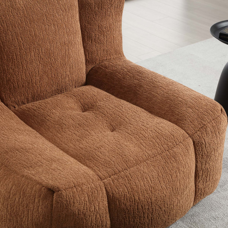 Fauteuil à billes moderne moelleux avec mousse à mémoire de forme et repose-pieds, Velours brun