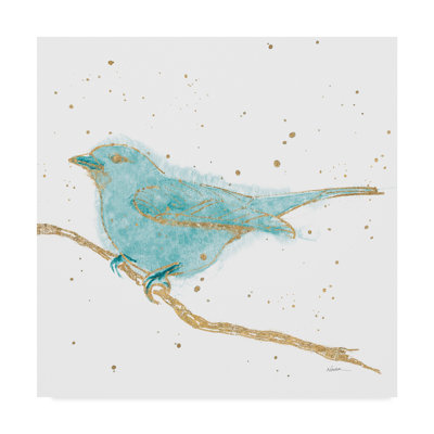 « gilded oiseau i », reproduction de peinture à l’acrylique sur toile tendue