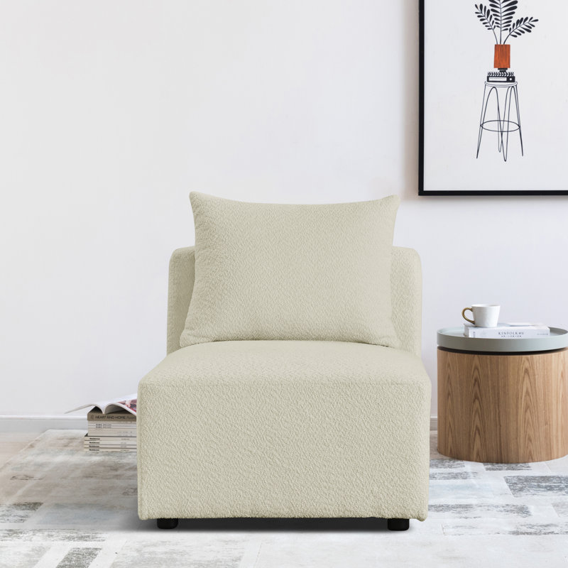 Fauteuil de chambre de 25,5 po de largeur, Fil beige bouclé