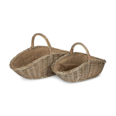 Wicker Harvesting 2 Piece Basket Set