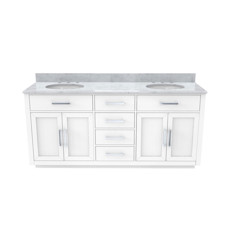 Dexterity 72" Double Bathroom Vanity Set, White