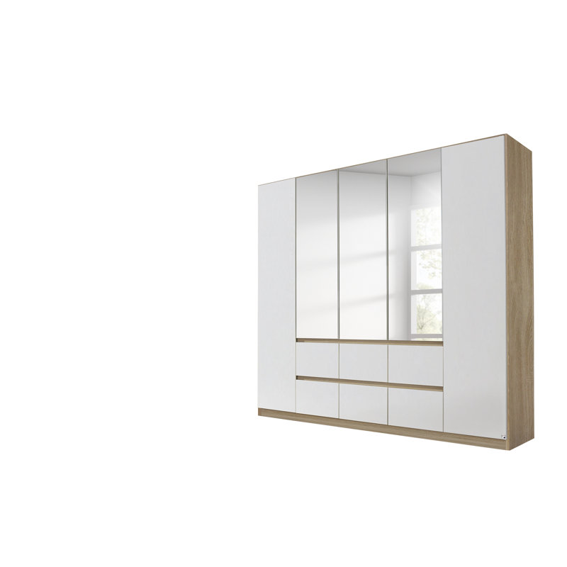 Mainz 5 Door Wardrobe, Alpine White/Oak