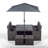 Nikolas 4 Seater Dining Set with Cushions and Parasol