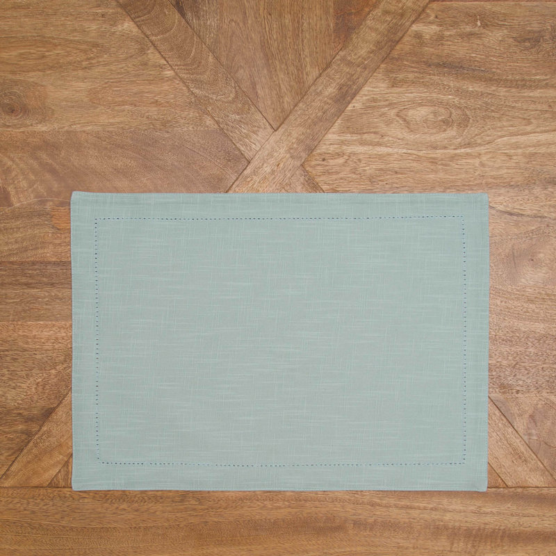 Ensemble de 6 napperons Hemstitch, Vert clair