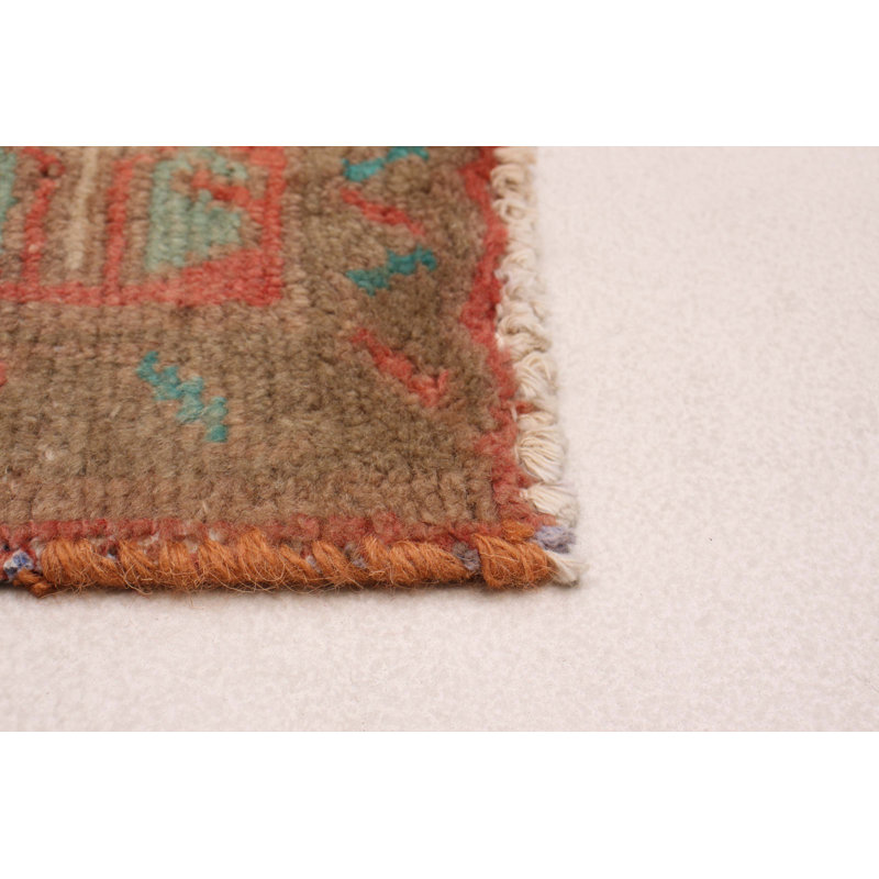 Tapis de couloir unique en laine 3 pi 5 po x 10 pi 3 po Antalya