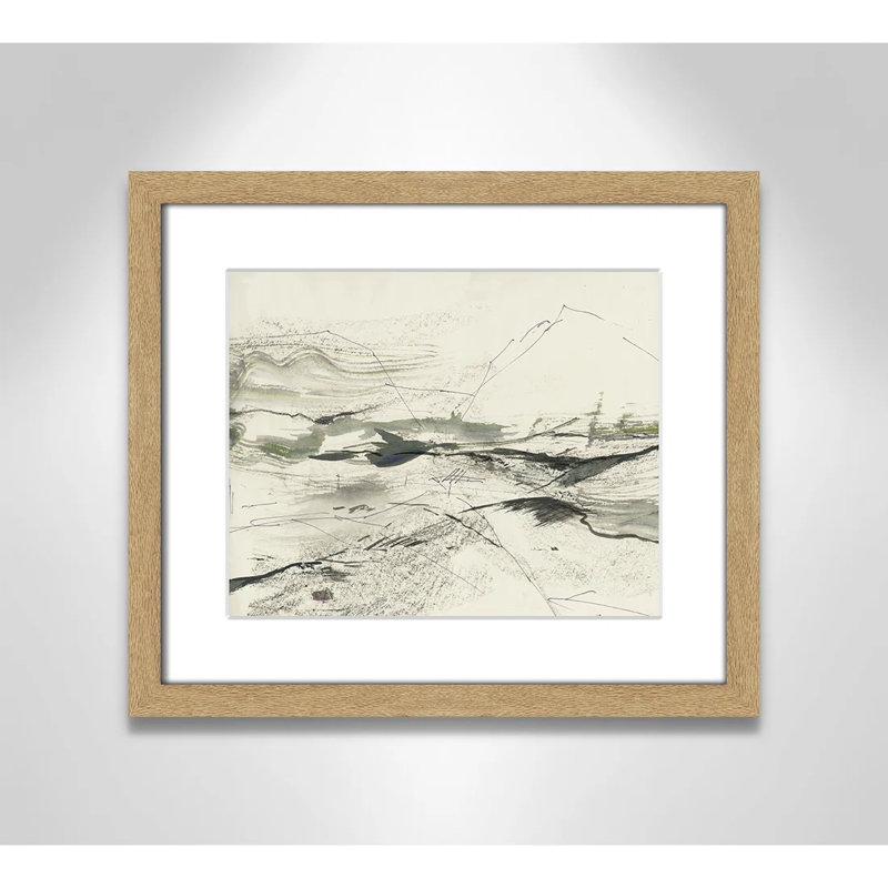 " Green Sketches " by PI Studio, Blanc, Cadre naturel encadré, H 13 po x l 15 po x P 1,25 po