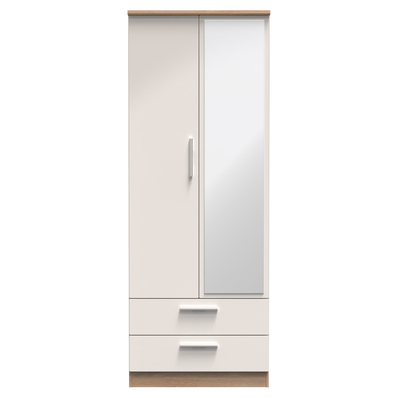 Borgeson Manufactured Wood Wardrobe, Kashmir Gloss/Bardolino Oak