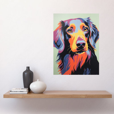 Wall Art Print Long Haired Dachshund Dog Artwork Pet Portrait Cute Poster