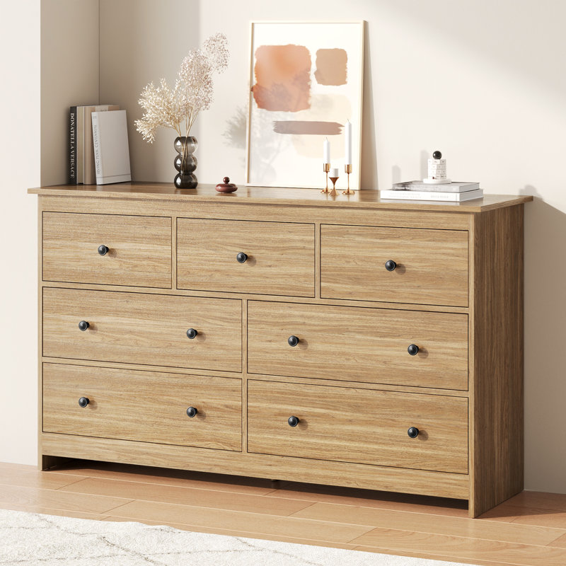 Commode 7 tiroirs Marizela, Oak