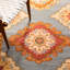 Tapis oriental gris foncé / orange / beige en laine touffeté à la main Cranmore-20196997