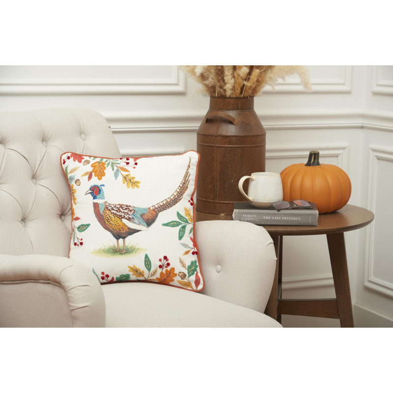 16" x 16" Harvest Pheasant Throw Pillow