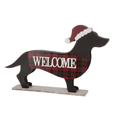 22"L Wooden/Metal Dachshund Porch Sign