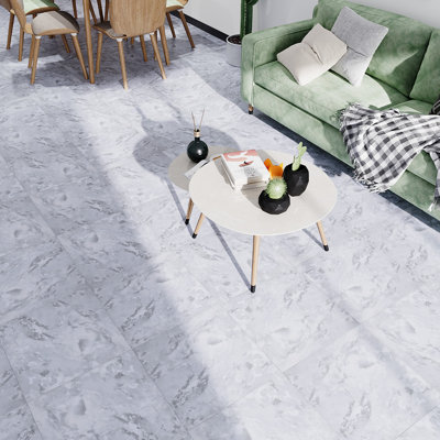 Bennit Peel and Stick 45.72cm x 45.72cm PVC Singular Tile in White