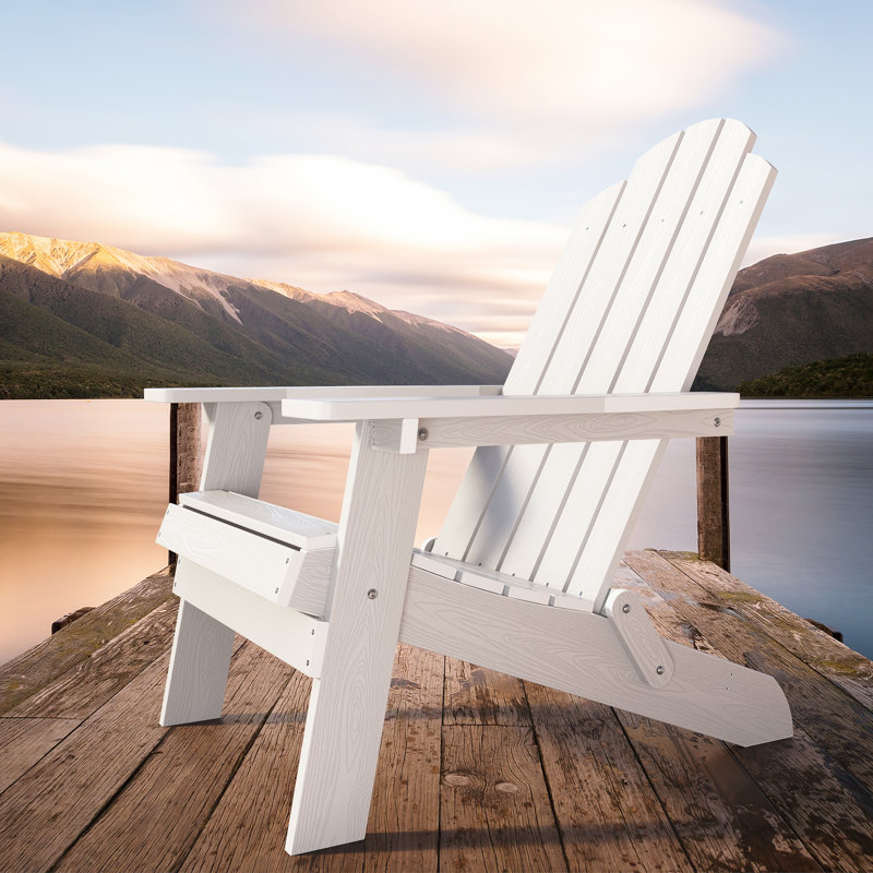 Chaise Adirondack pliante en plastique, Blanc