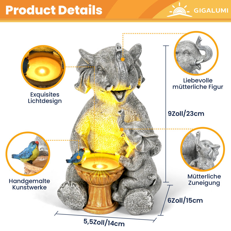 Animals Resin Garden Statue, Loving Elephant