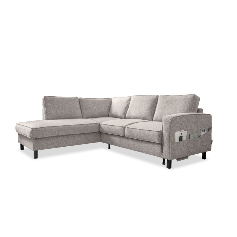 Molly Corner Sofa Bed, Left Hand Facing, Salt/Pepper