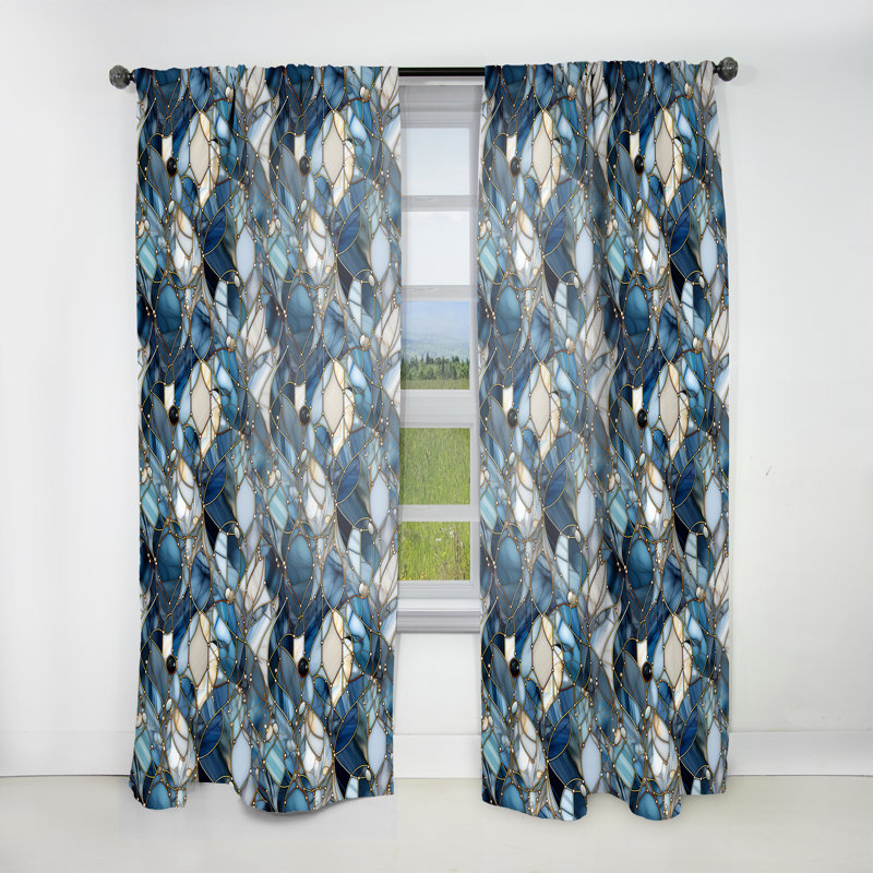 Fantasy Marble Pattern II - Abstract Marble Curtain - Room Darkening Marble Curtain - 1 Panels, 52" W x 90" L