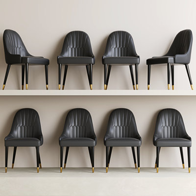 Chaise d'appoint rembourrée en similicuir Frania