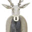 Décoration murale en aluminium tête de cerf en métal argenté