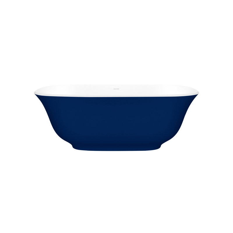 Amiata 59.75" x 28.625" Freestanding Soaking Bathtub with Void, Matted White, Yellow Gray - Matte