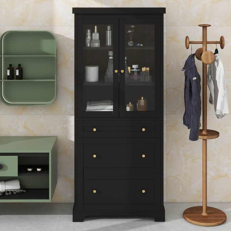Armoire de salle de bain 70 po, Noir