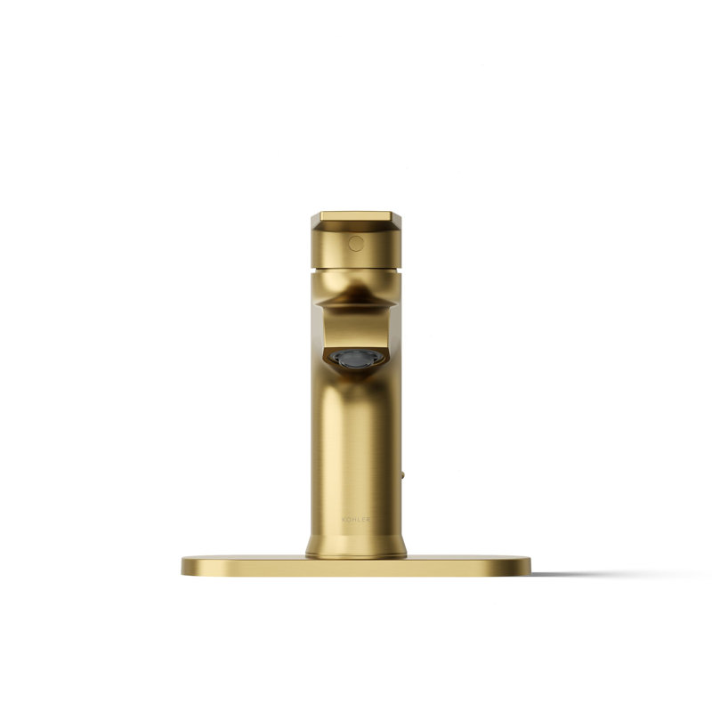 Hint Single-Handle Bathroom Sink Faucet with Escutcheon and Pop-Up Drain, 1.2 GPM, Vibrant Brushed Modern Brass