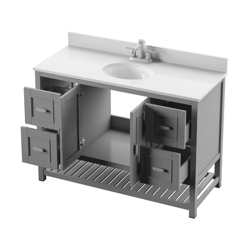 Ensemble de meuble-lavabo simple 48 po Hasler, Gris Huron