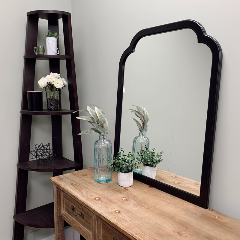 Miroir de coiffeuse encadré, Noir mat