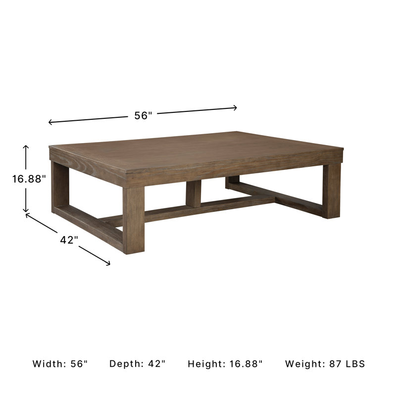 Table basse à tréteaux Esmont, Brun grisâtre