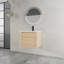 Meuble-lavabo mural 24 po avec lavabo en céramique blanche et porte à fermeture douce, emballage KD, contreplaqué, chêne blanc américain