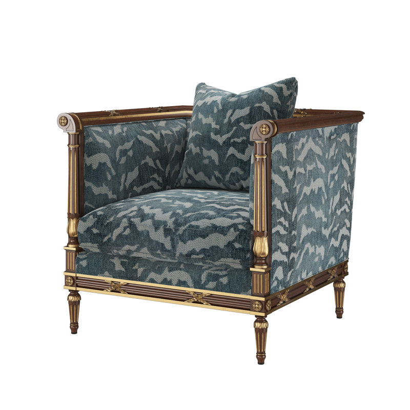 The Regent's Visit  Accent Chair, Tigre Denim