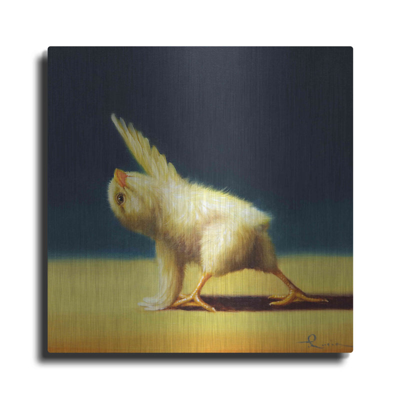 «Yoga Chick Rev Revolution Side Angle» par Lucia Heffernan, peinture sur métal sans cadre, H 36 po x l 36 po x P 0,13 po