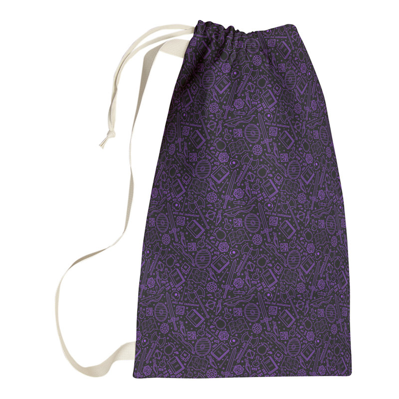 Sac à linge RPG, Petit (H 64 po x l 20 po x P 1,5 po), Noir/mauve