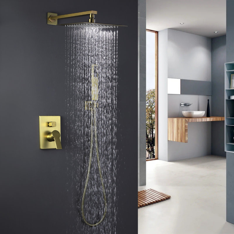 Système de douche complet à pression équilibrée, Or